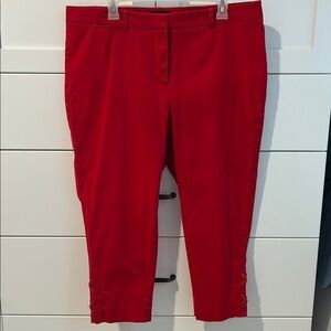 Talbots petites Capris zip front
Red! 
Size 16 P